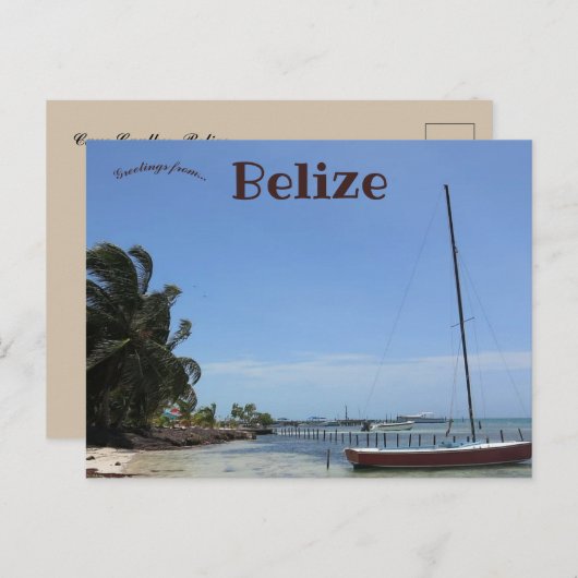 Caye Caulker Belize Postkarte (Vorne/Hinten)