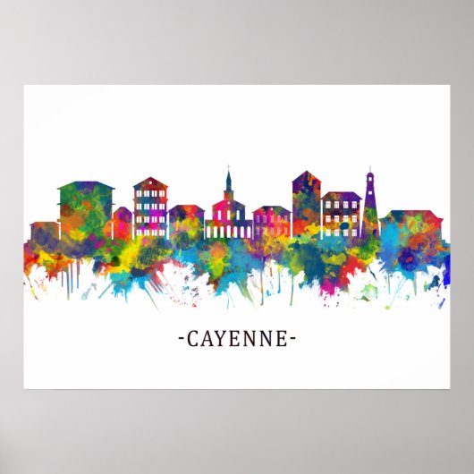 Cayenne French Guiana Skyline Poster (Vorne)