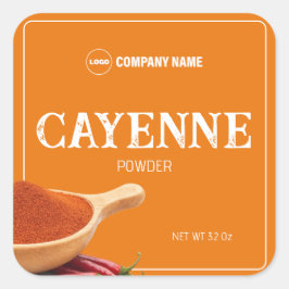Cayenne-Gewürz-Aufkleber Quadratischer Aufkleber