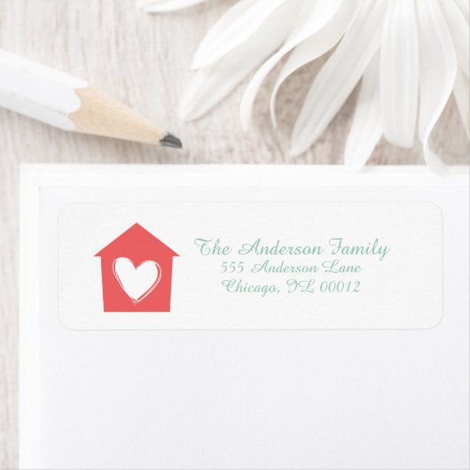 Cayenne Heart House Custom Address Labels (Insitu)