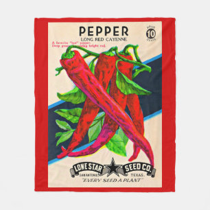 Cayenne-Paprika-Packung aus den 50er Jahren Fleecedecke