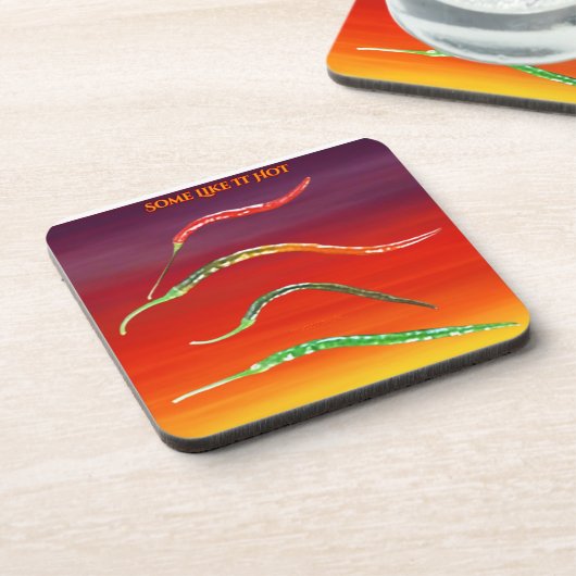 Cayenne Paprikaschoten Getränkeuntersetzer (Linke Seite)