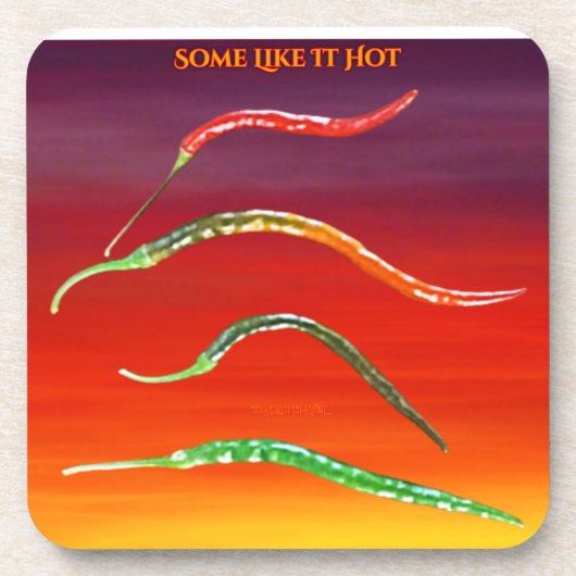 Cayenne Paprikaschoten Getränkeuntersetzer (Vorderseite)