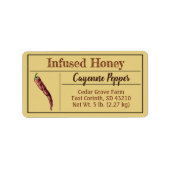 Cayenne Pepper Honey Amber Gold Adressaufkleber (Vorne)