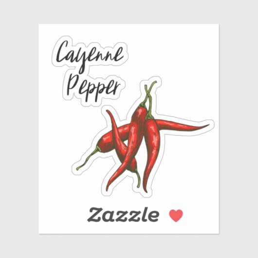 Cayenne Pepper Spice Jar Sticker (Blatt)