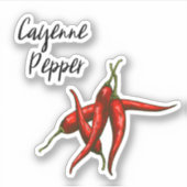 Cayenne Pepper Spice Jar Sticker (Vorderseite)