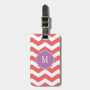 Cayenne & White Zickzack Monogram Luggage Tag Gepäckanhänger