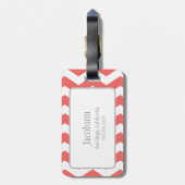 Cayenne & White Zickzack Monogram Luggage Tag Gepäckanhänger (Rückseite vertikal)