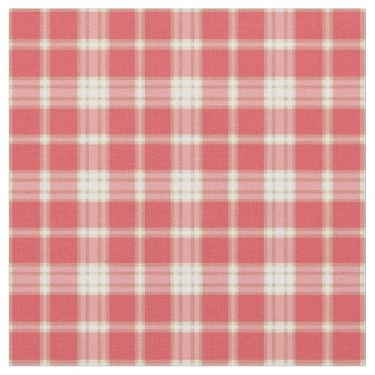 Cayennepfeffer und korallenrote rosa Mode kariert Stoff (Nahaufnahme)