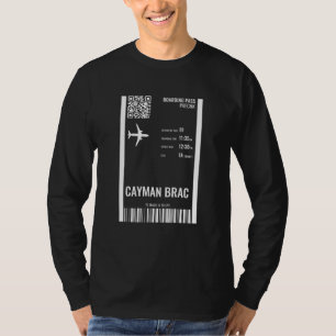 Cayman Brac Kaimaninseln Bordkarte Fluglinie T T-Shirt