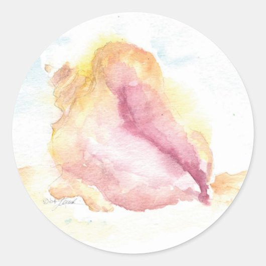 Cayman Conch Watercolor Sticker (Vorderseite)