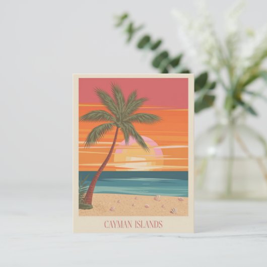 Cayman Insel Illustration Postkarte (Stehend Vorderseite)