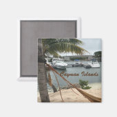 "Cayman Island Boats" Foto mit Logo Magnet (Vorderseite/Rückseite)