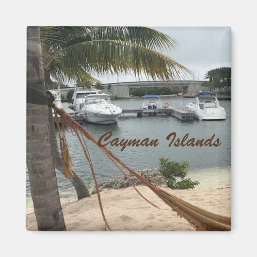 "Cayman Island Boats" Foto mit Logo Magnet (Vorne)