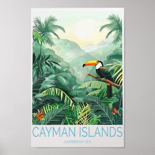 Cayman Island Travel Poster, Caribbean Sea Wall Poster (Vorne)