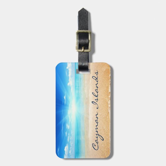 Cayman Islands Beach Sunrise Gepäckanhänger (Vorderseite vertikal)