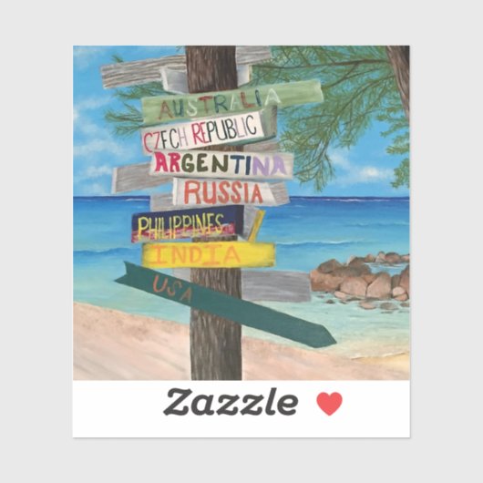 Cayman Islands Beach Travel Ocean Vinyl Aufkleber (Blatt)