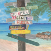 Cayman Islands Beach Travel Ocean Vinyl Aufkleber (Vorderseite)