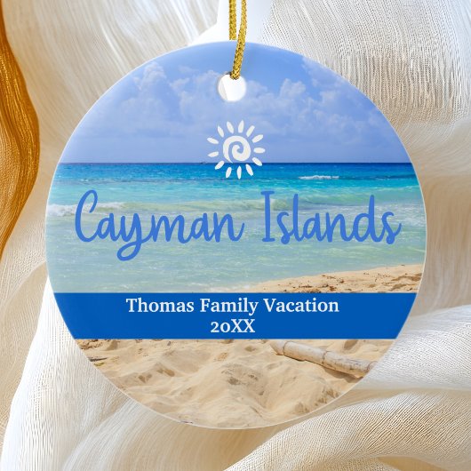 Cayman Islands Beach Vacation Family Trip Keramik Ornament