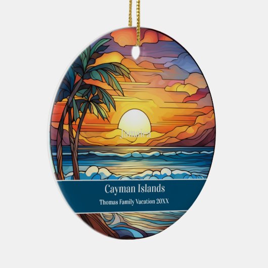 Cayman Islands Beach Vacation Keramik Ornament (Rechts)