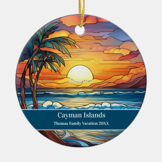 Cayman Islands Beach Vacation Keramik Ornament (Vorne)