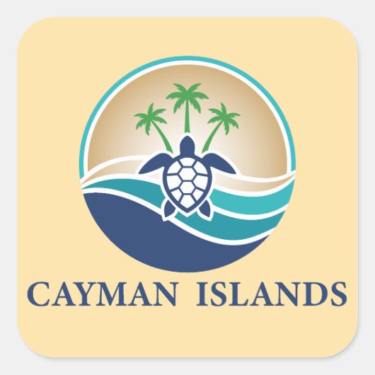 Cayman Islands Caribbean Quadratischer Aufkleber (Vorderseite)
