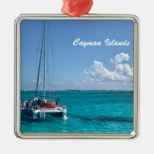 "Cayman Islands" Caribbean Sea Boat Ornament Aus Metall