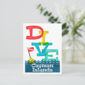 Cayman Islands Dive - farbenfrohe Scuba Postkarte (Stehend Vorderseite)
