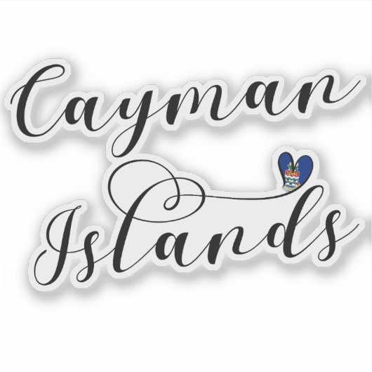 Cayman Islands Flaggenherz, Cayman Isles Aufkleber (Vorderseite)