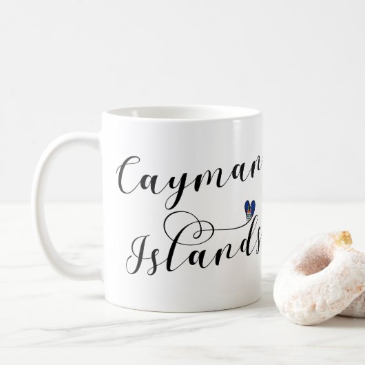Cayman Islands Flaggenherz, Cayman Isles Kaffeetasse (Mit Donut)