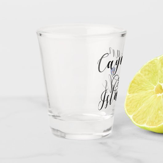 Cayman Islands Flaggenherz, Cayman Isles Schnapsglas (Links)