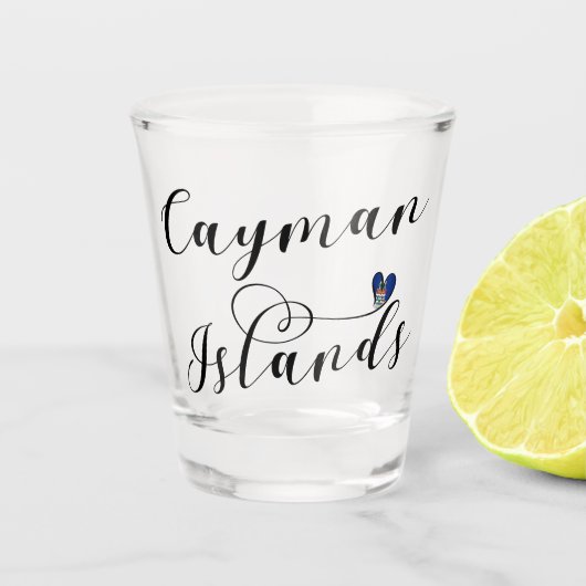 Cayman Islands Flaggenherz, Cayman Isles Schnapsglas (Vorderseite)