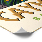 Cayman Islands Greater Antilles Caribbean Travel Poster (Ecke)