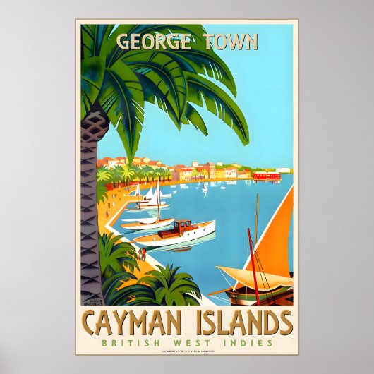 Cayman Islands Greater Antilles Caribbean Travel Poster (Vorne)