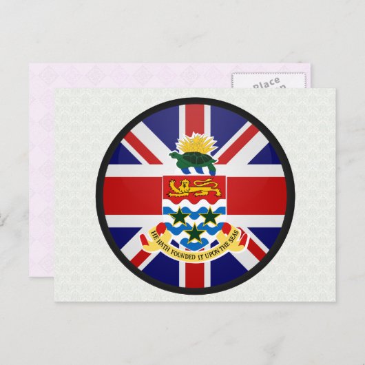 Cayman Islands Quality Flag Circle Postkarte (Vorne/Hinten)