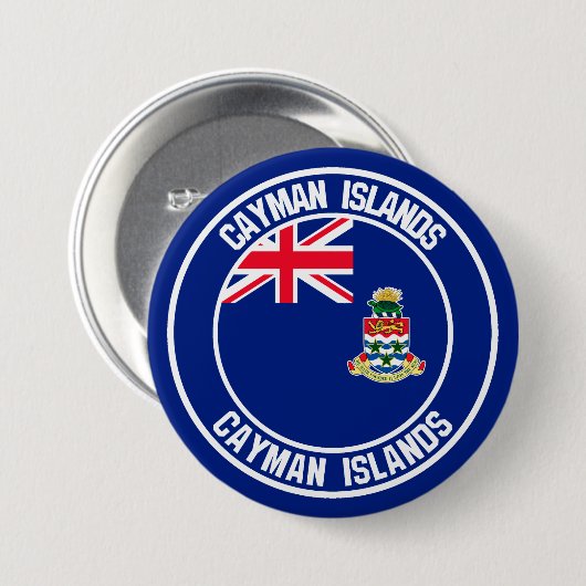 Cayman Islands Round Emblem Button (Vorne & Hinten)