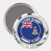 Cayman Islands Round Emblem Magnet (Vorderseite/Rückseite)