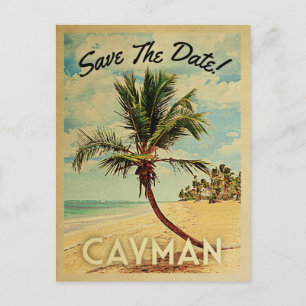 Cayman Islands Save the Date Beach Palm Tree Ankündigungspostkarte