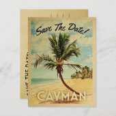 Cayman Islands Save the Date Beach Palm Tree Ankündigungspostkarte (Vorne/Hinten)