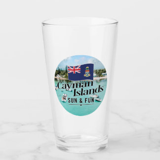 "Cayman Islands Sun & Fun" mit Flagge Glas
