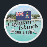 "Cayman Islands Sun & Fun" mit Flagge Magnet<br><div class="desc">"Cayman Islands Sun & Fun" mit Flag. Das Design zeichnet sich durch eine schöne Strandlandschaft aus. Ein hervorragendes Geschenk für Familie oder Freunde. Vielen Dank für die Unterstützung und für den Besuch meines Stores - UniquelyDistinct. Sie können dieses Design auf andere Zazzle Produkte übertragen.</div>