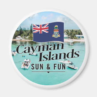 "Cayman Islands Sun & Fun" mit Flagge Magnet