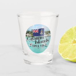 "Cayman Islands Sun & Fun" mit Flagge Schnapsglas