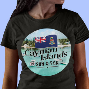 "Cayman Islands Sun & Fun" mit Flagge T-Shirt