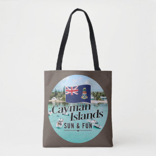 "Cayman Islands Sun & Fun" Mit Flagge Tasche
