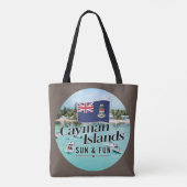 "Cayman Islands Sun & Fun" mit Flagge Tasche (Rückseite)