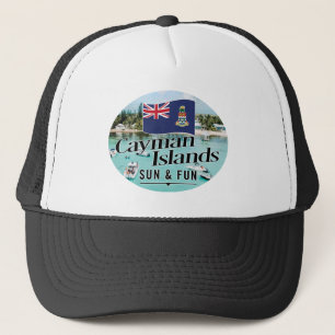 "Cayman Islands Sun & Fun" mit Flagge Truckerkappe