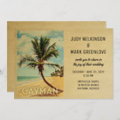 Cayman Islands Wedding Invitation Beach Palm Tree Einladung (Vorne/Hinten)
