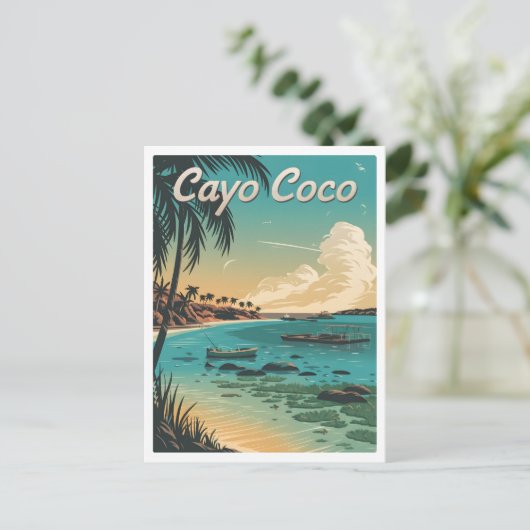 Cayo Coco Cuba Vintag Postkarte (Stehend Vorderseite)