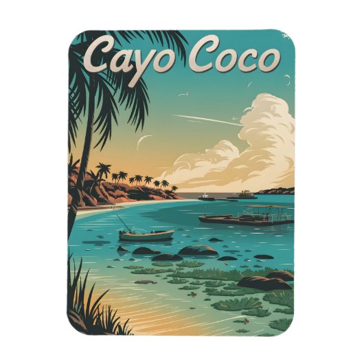 Cayo Coco Kuba Vintage Magnet (Vertikal)
